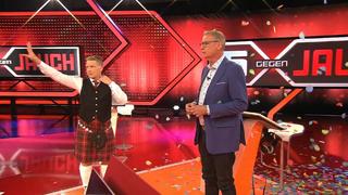 Oliver Pocher und Günther Jauch bei "5 gegen Jauch": Der Showmaster hat die Show gewonnen und tritt seinen Gewinn an die Gegner ab.