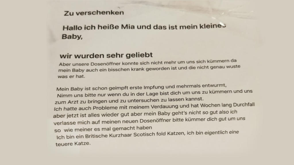Der ehemalige Besitzer hat einen Abschiedsbrief hinterlassen.