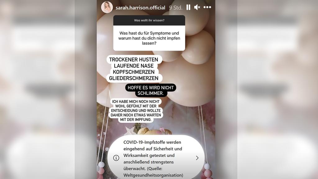 Sarah Harrison erklärt, warum sie noch nicht geimpft ist