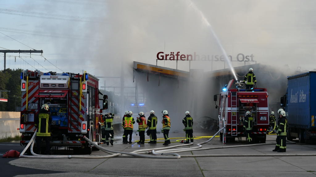 Der Bereich um die Tankanlage wurde abgesperrt.