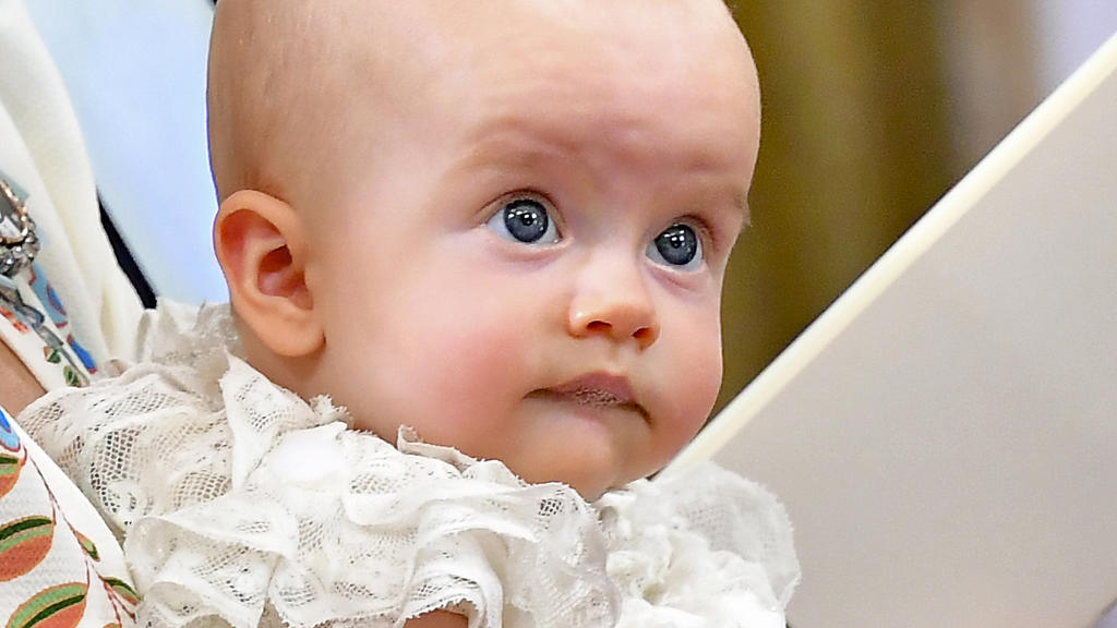 Sweden's Prince Julian looks on during his christening ceremony, at the Drottningholm Palace Chapel, inStockholm, Sweden, Saturday, Aug. 14, 2021. Prince Julian is the third son of Prince Carl Philip and Princess Sofia. (Jonas Ekstromer/TT News Agenc