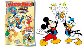 70 Jahre Micky Maus Magazin: Micky und Donald stoßen an