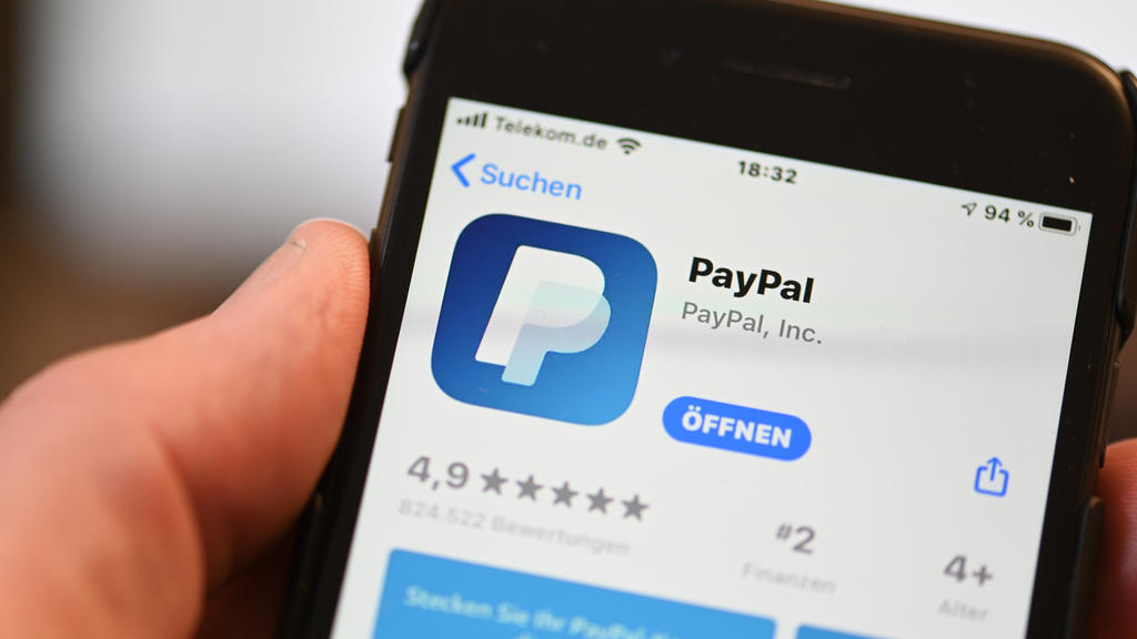Die App von PayPal auf einem Smartphone