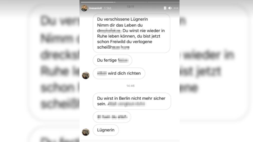 Ines Anioli bekommt Hassnachrichten.