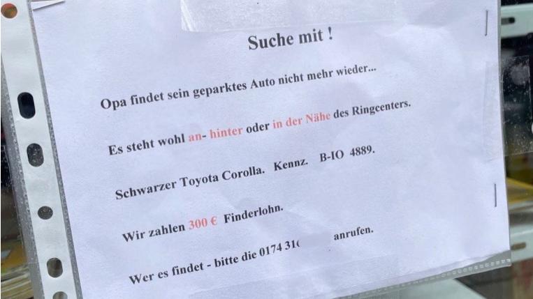 Berliner Parkplatz Hölle: Opa und Enkel suchen mit süßem Zettel ihr Auto