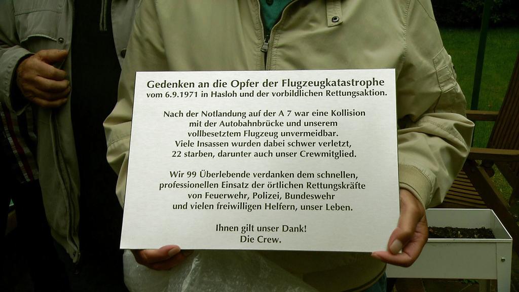 50 Jahre nach der Flugzeugkatastrophe von 1971 auf der A7.