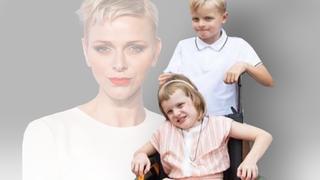 Charlène von Monaco mit ihren beiden Kindern. Aktuell sitzt Töchterchen Gabriella im Rollstuhl.