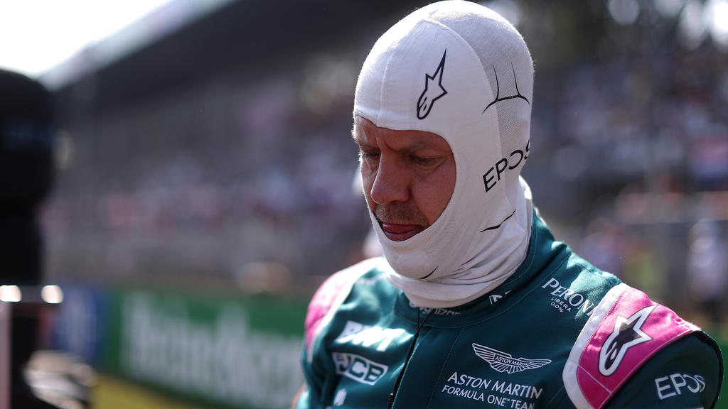 MONZA, ITALY - SEPTEMBER 12: Sebastian Vettel of Germany and Aston Martin F1 Team prepares to drive on the grid during the F1 Grand Prix of Italy at Autodromo di Monza on September 12, 2021 in Monza, Italy. (Photo by Lars Baron/Getty Images)