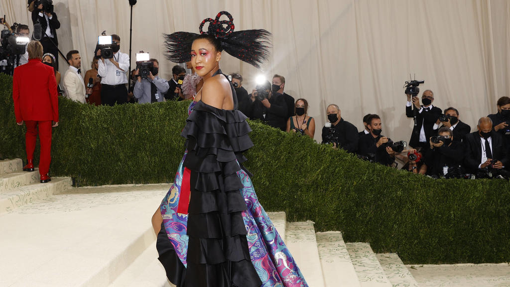 Naomi Osaka arrives on the red carpet for The Met Gala at The Metropolitan Museum of Art celebrating the opening of In America: A Lexicon of Fashion in New York City on Monday, September 13, 2021. PUBLICATIONxINxGERxSUIxAUTxHUNxONLY NYP20210913327 J