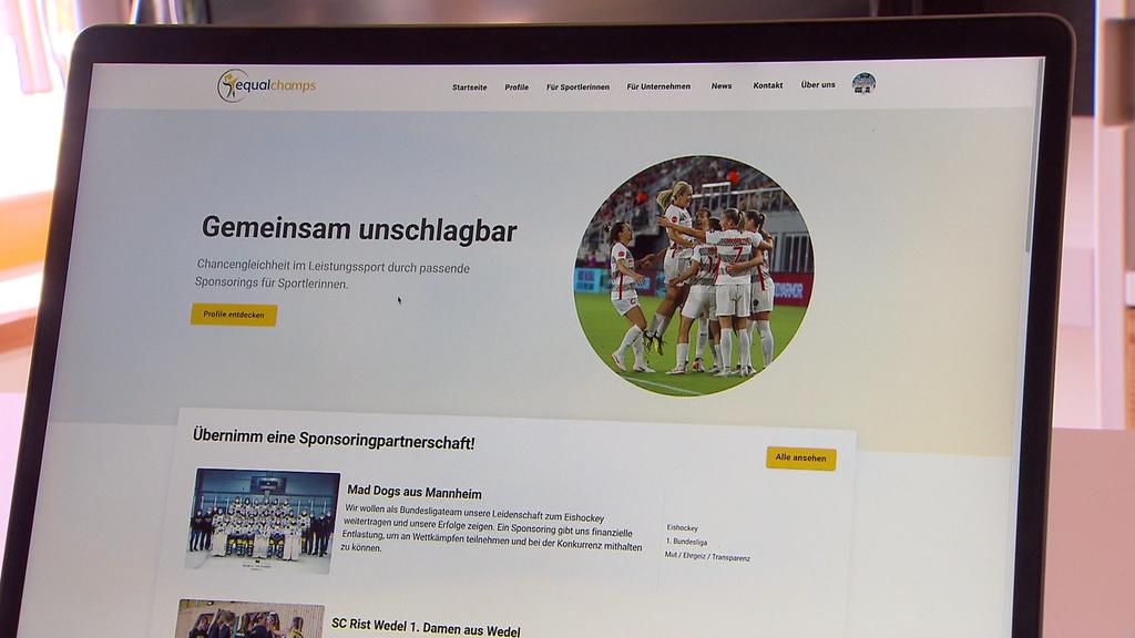 Auf der Seite können sich Unternehmen und Sportlerinnen oder Mannschaften registrieren.