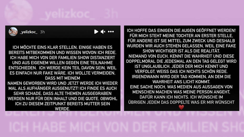 Yeliz Koc äußert sich bei Instagram zur Ochsenknecht-TV-Show
