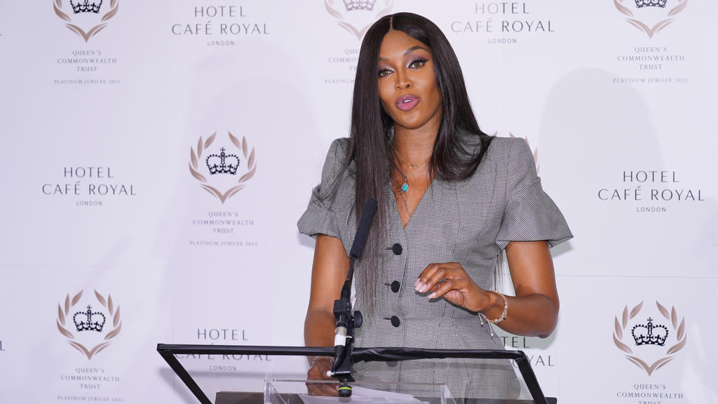 16.09.2021, Großbritannien, London: Naomi Campbell, Model aus Großbritannien, bei einer Pressekonferenz im Hotel Cafe Royal anlässlich der Ankündigung, dass sie globale Botschafterin für den Queen's Commonwealth Trust werden wird. Foto: Ian West/PA W