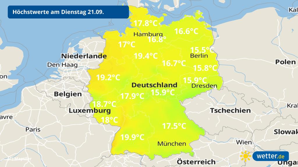 Kühle Temperaturen am Dienstag