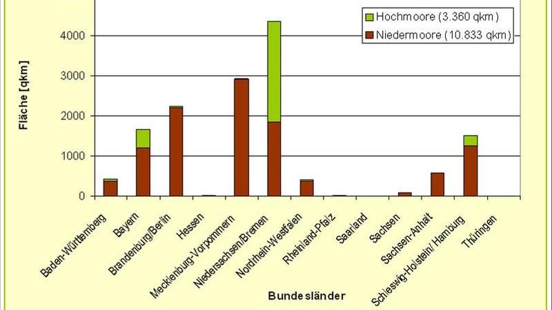 Moorfläche in den Bundesländern (nach Grosse-Brauckmann 1997)