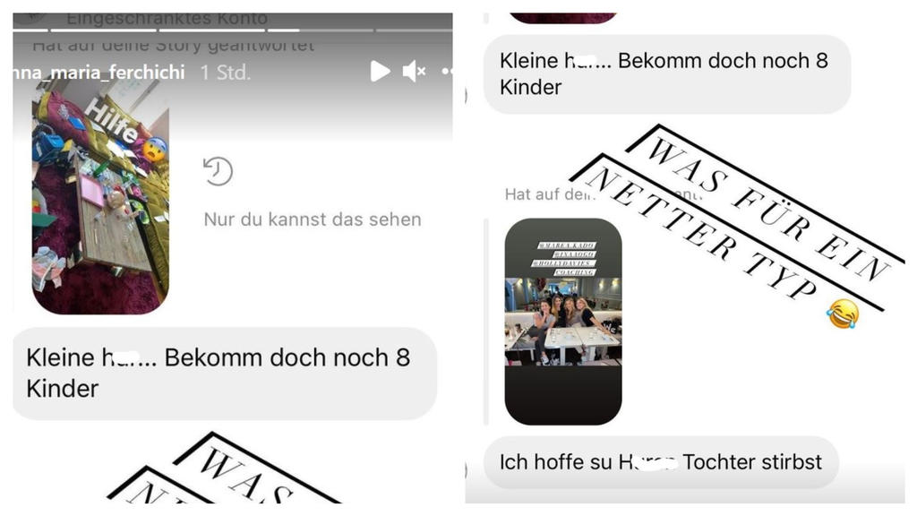 Anna-Maria Ferchichi teilt die fiesen Hassnachrichten.
