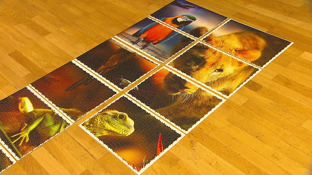 Das große Puzzle wurde in 112 kleinere Stücke aufgeteilt.