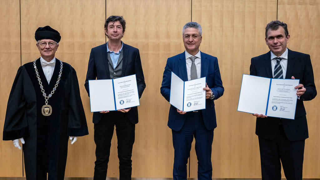 Sie sind Ehrendoktoren der Tierärztlichen Hochschule: RKI-Chef Lothar Wieler, Gerd Sutter und der Christian Drosten.