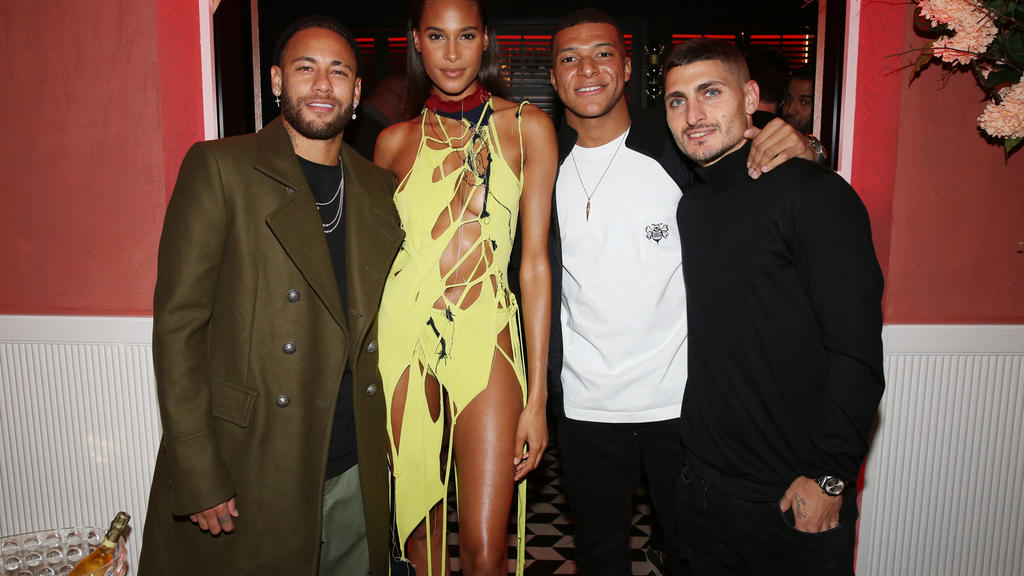 Neymar Jr, Cindy Bruna, Kylian Mbappé, Marco Verratti