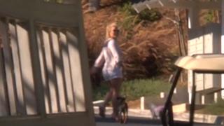 Britney Spears beim Gassi-Gehen mit ihren Hunden.