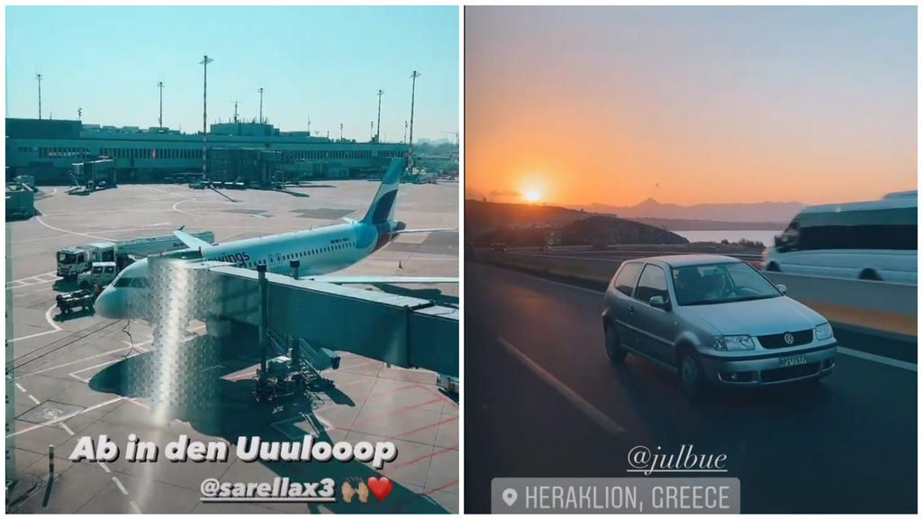 Auf Instagram nimmt das Ehepaar seine Fans mit. Vom Flughafen in Düsseldorf bis nach Kreta.
