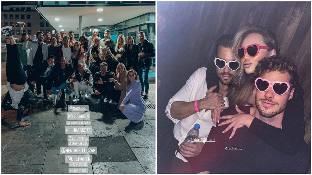 Insgesamt 15 Bachelorette-Kandidaten feierten am Wochenende zusammen, aber auch die eine oder andere Bachelor-Kandidatin war dabei. Jacqueline Siegle zum Beispiel, die rechts auf dem Selfie mit Raphael zu sehen ist.