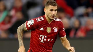 MUNICH, GERMANY - SEPTEMBER 29: Lucas Hernandez of FC Bayern MÃ¼nchen runs with the ball during the UEFA Champions League group E match between FC Bayern MÃ¼nchen and Dinamo Kiev at Allianz Arena on September 29, 2021 in Munich, Germany. (Photo by Alexander Hassenstein/Getty Images)
