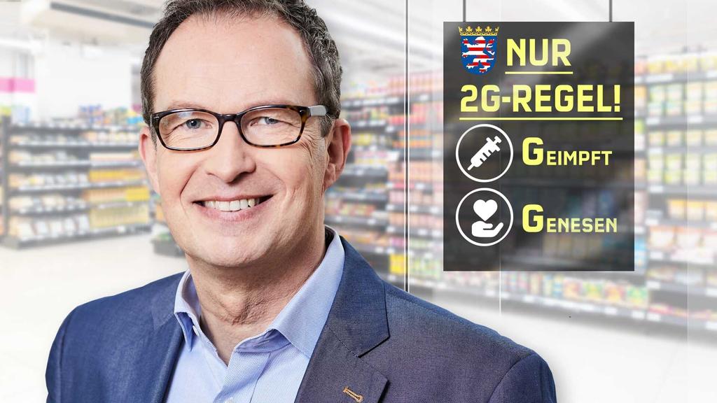 Dr. Specht vor Supermarkt (Collage)
