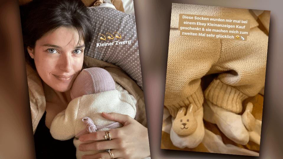 Marie Nasemann grüßt aus dem Wochenbett.