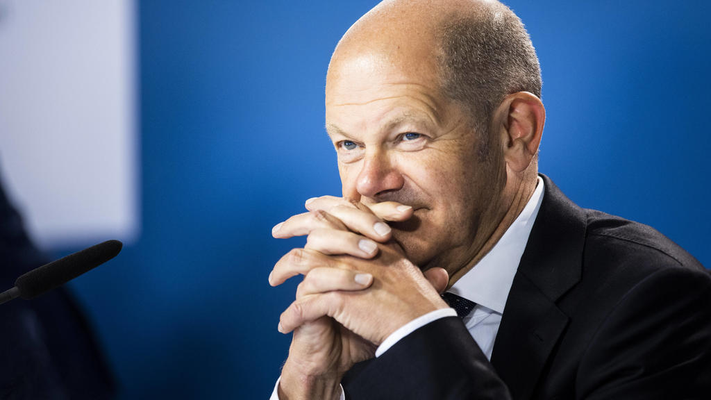 Olaf Scholz, Bundesminister der Finanzen, aufgenommen im Rahmen eines virtuellen Treffens der G7-Finanzminister in Berlin, 29.09.2021. Berlin Germany *** Olaf Scholz, Federal Minister of Finance, recorded at a virtual meeting of the G7 Finance Minis
