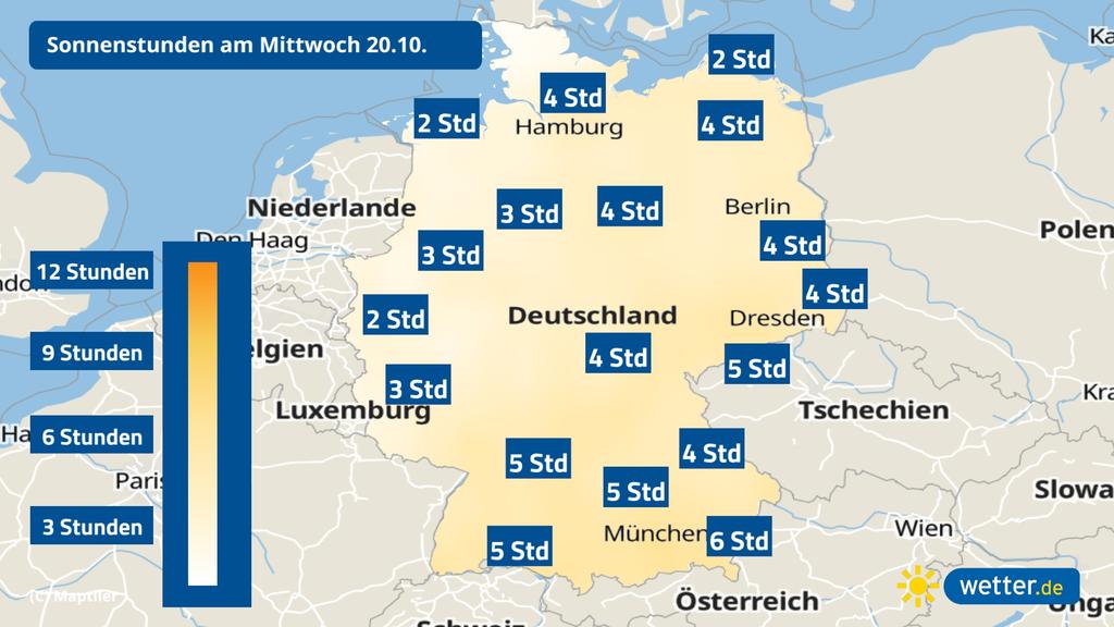 Wettervorhersage für Mittwoch