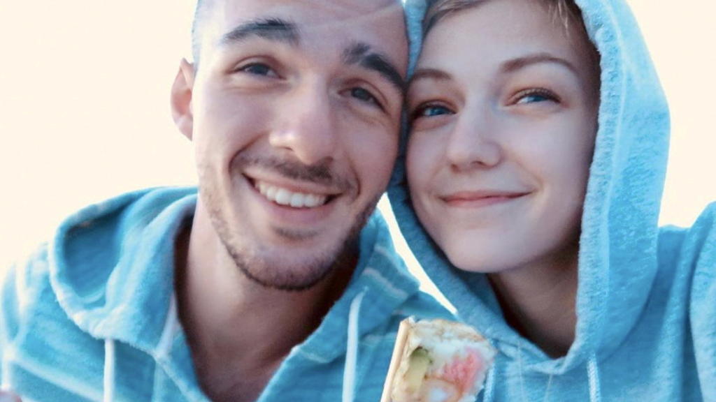 FILE PHOTO: Gabrielle Petito, 22, who was reported missing on Sept. 11, 2021 after traveling with her boyfriend around the country in a van and never returned home, poses for a photo with Brian Laundrie in this undated handout photo. North Port/Flor