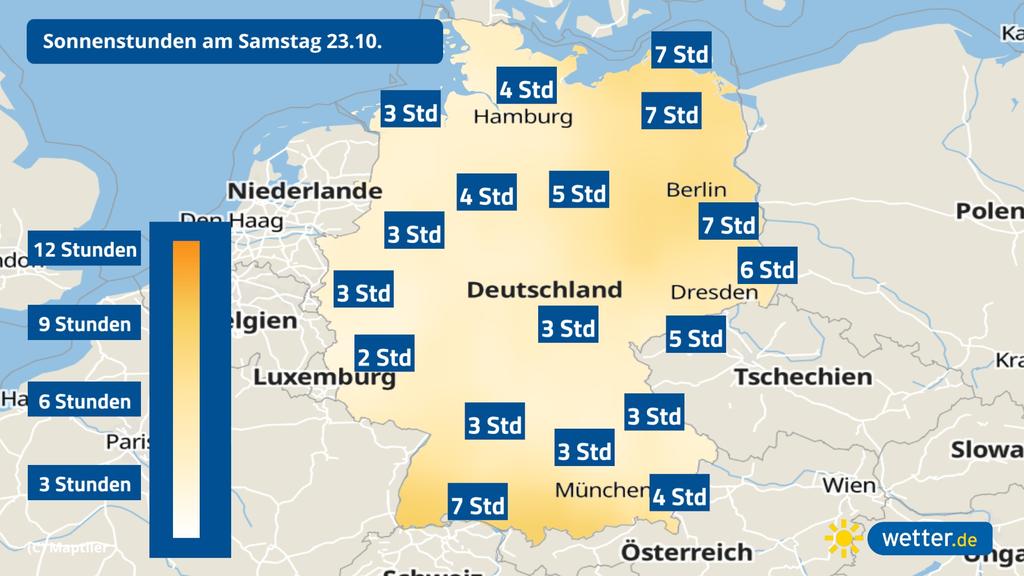 Die Sonne scheint am Samstag besonders schön im Süden und Nordosten.
