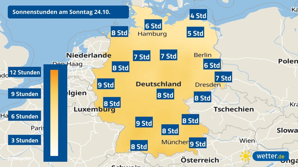 Nach Nebel scheint die Sonne am Sonntag oft und lange.