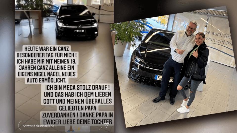 Alessia Herren zeigt ihr neues Auto.