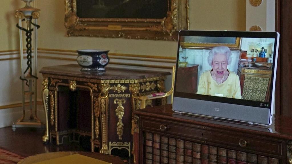 Die Queen bei einem Videotelefonat am Dienstag.
