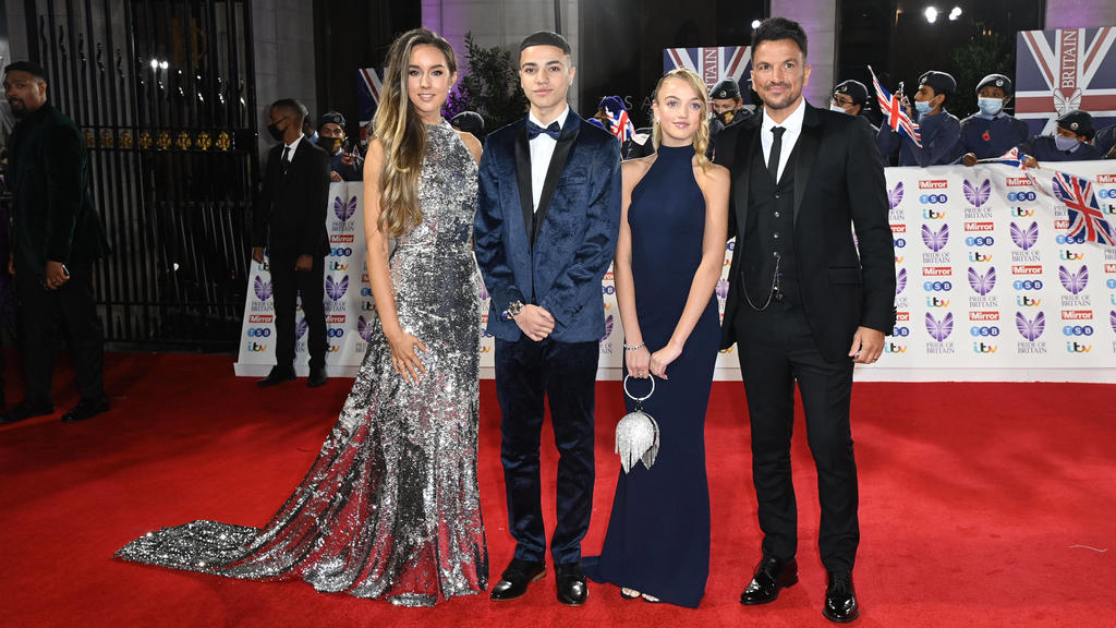  Pride of Britain Awards 2021 - London Emily MacDonagh, Junior Savva Andreas Andre, Princess Tiaamii Crystal Esther Andre and Peter Andre arriving at the Pride of Britain Awards, at the The Grosvenor House Hotel, London. Picture date: Saturday Octobe