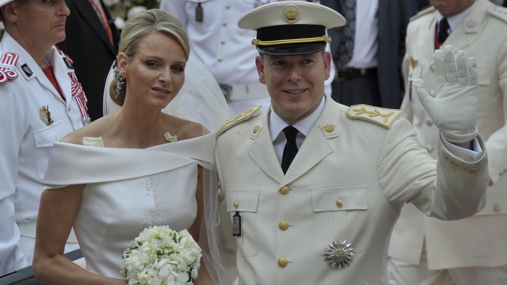 Charlène von Monaco im Grace-Kelly-Look bei ihrer Hochzeit mit Fürst Albert 2011.