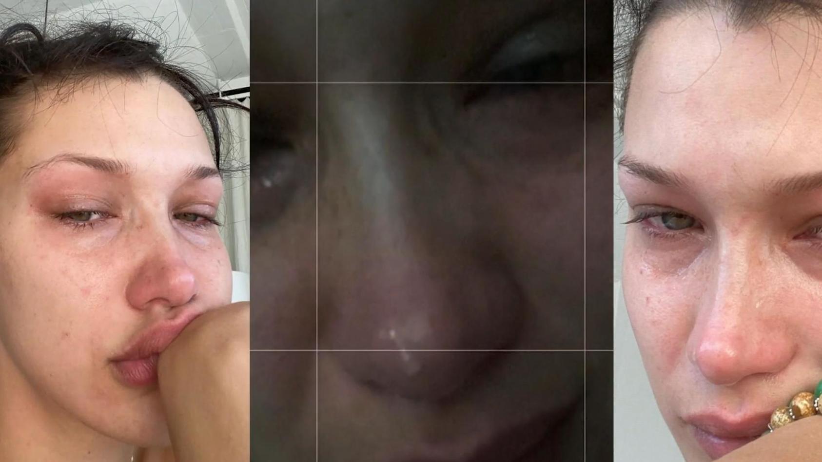 Bella Hadid zeigte sich im Januar weinend bei Instagram.