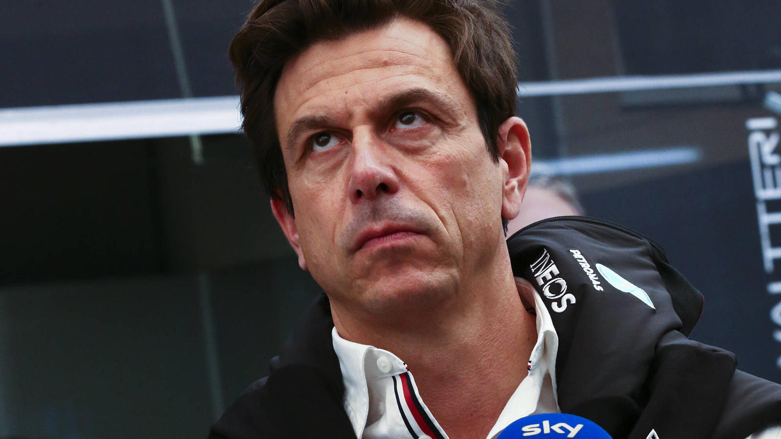 Formula 1 2021: Brazilian GP AUToDROMO JOS CARLOS PACE, BRAZIL - NOVEMBER 12: Toto Wolff, Team Principal and CEO, Mercedes AMG, is interviewed for Sky Sports F1 during the Brazilian GP at Autodromo Jos Carlos Pace on Friday November 12, 2021 in Sao P