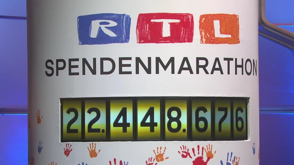 Der Endstand des 26. RTL-Spendenmarathon auf der Spendenuhr.