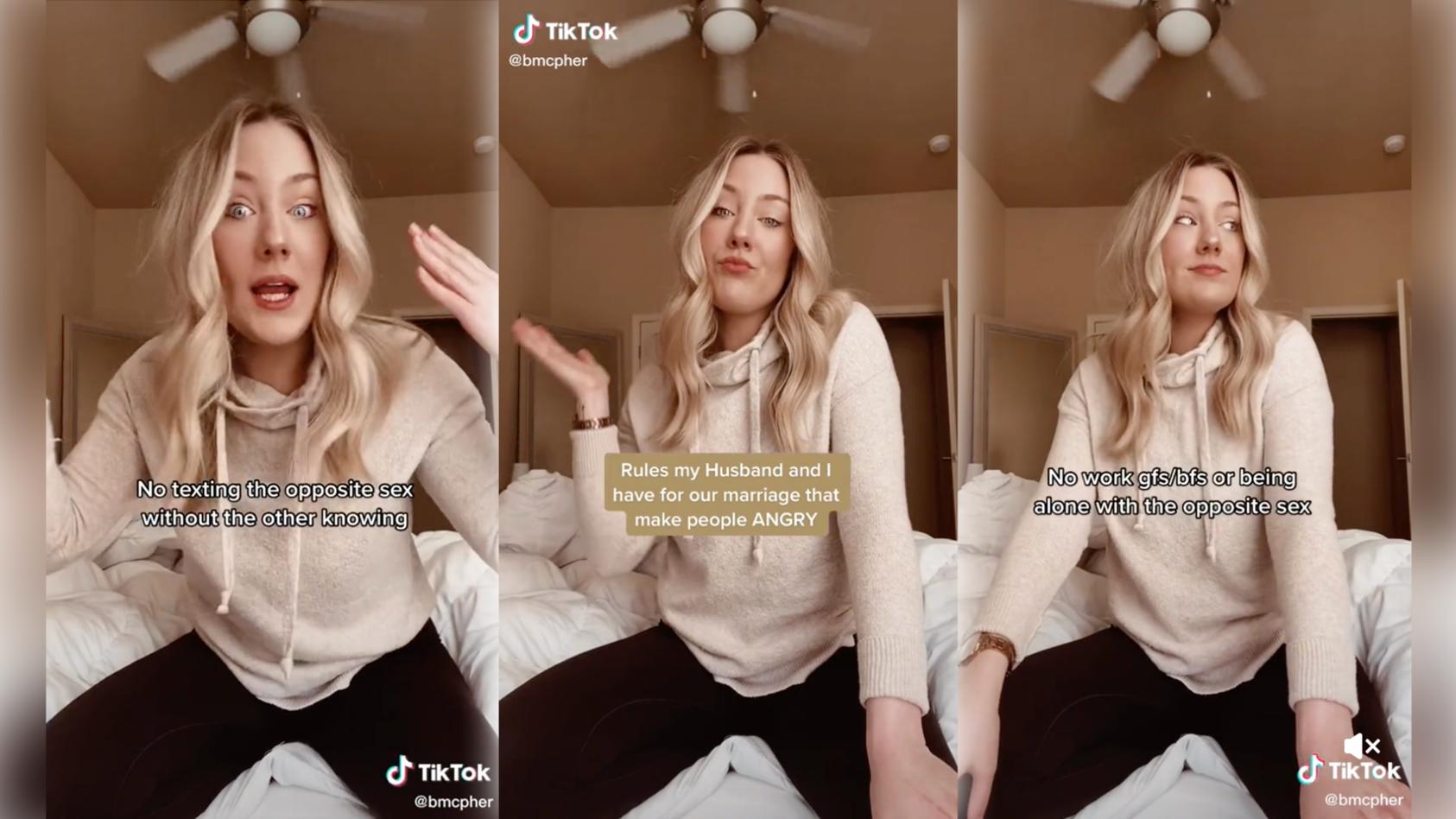 Bailey McPherson sorgt mit ihrem TikTok Video für ziemlich viel Aufmerksamkeit. In zwei Videos teilt die Mutter konkrete Regeln, die ihr Mann in der Ehe zu befolgen hat. Die User rasten aus.