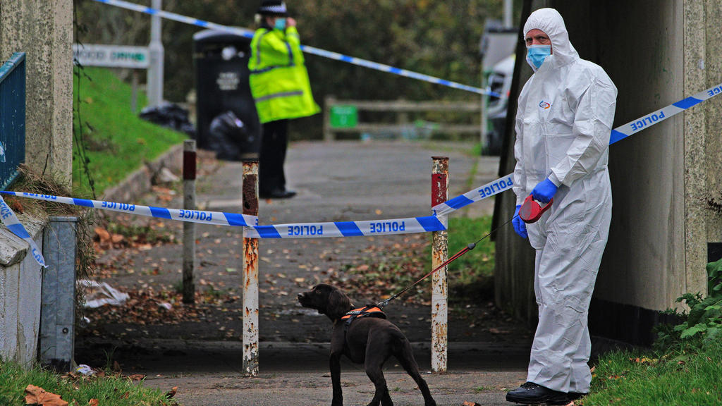 Bobbi-Anne McLeod missing. A crime scene investigator near Sheepstor Road in Plymouth, after the body of a woman was found in the hunt for missing Plymouth teenager Bobbi-Anne McLeod, who has not been seen since Saturday evening. Picture date: Wednes