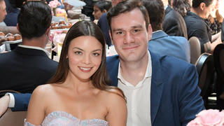 LOS ANGELES, CA - MAY 04:  Scarlett Byrne (L) and Playboy Chief Creative Officer Cooper Hefner attend Playboy's 2018 Playmate of the Year Celebration at Beauty & Essex on May 4, 2018 in Los Angeles, California.  (Photo by Charley Gallay/Getty Images for Playboy)