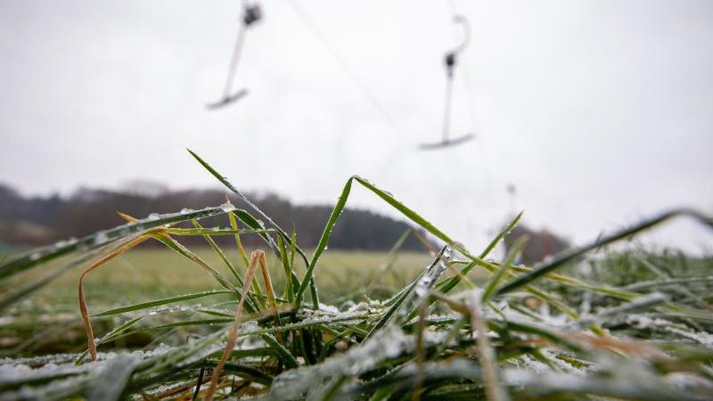 Ein wenig Schnee liegt im Gras. Foto: Daniel Schäfer/dpa-Zentralbild/dpa/Archivbild