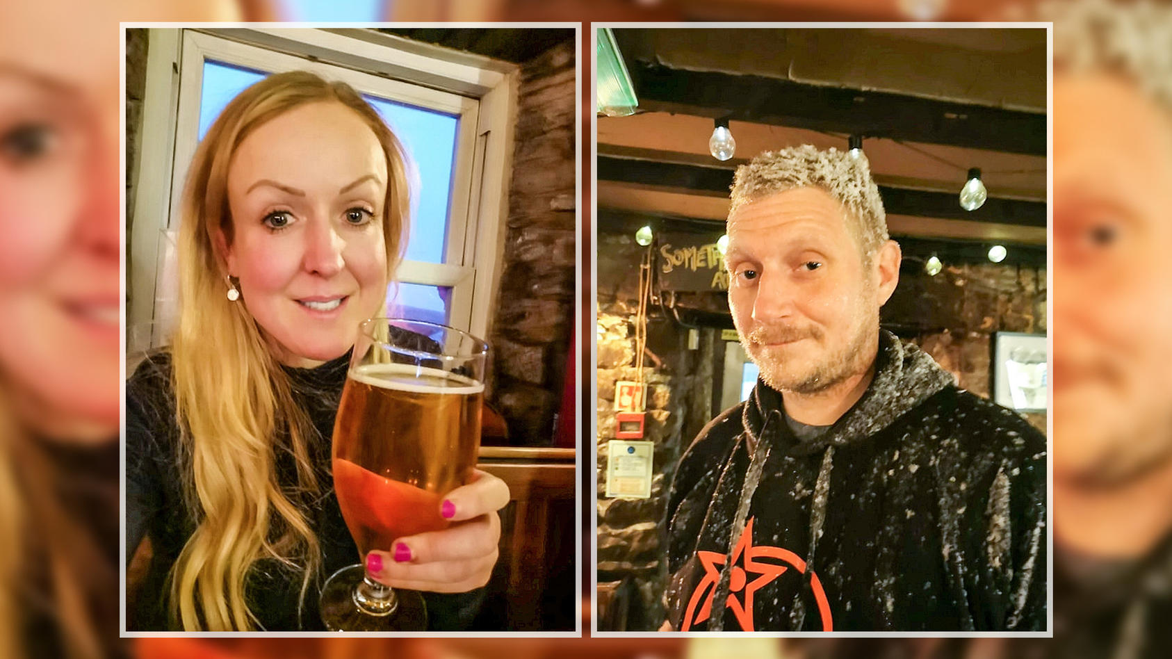 Becky Longthorp und  Gary Bimpson verbrachten drei Nächte in einem eingeschneiten Pub.