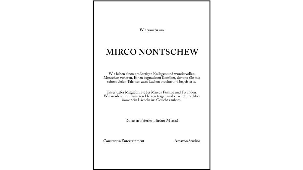 comedy star mirco nontschew 52 lol kollegen nehmen mit ruhrender anzeige abschied