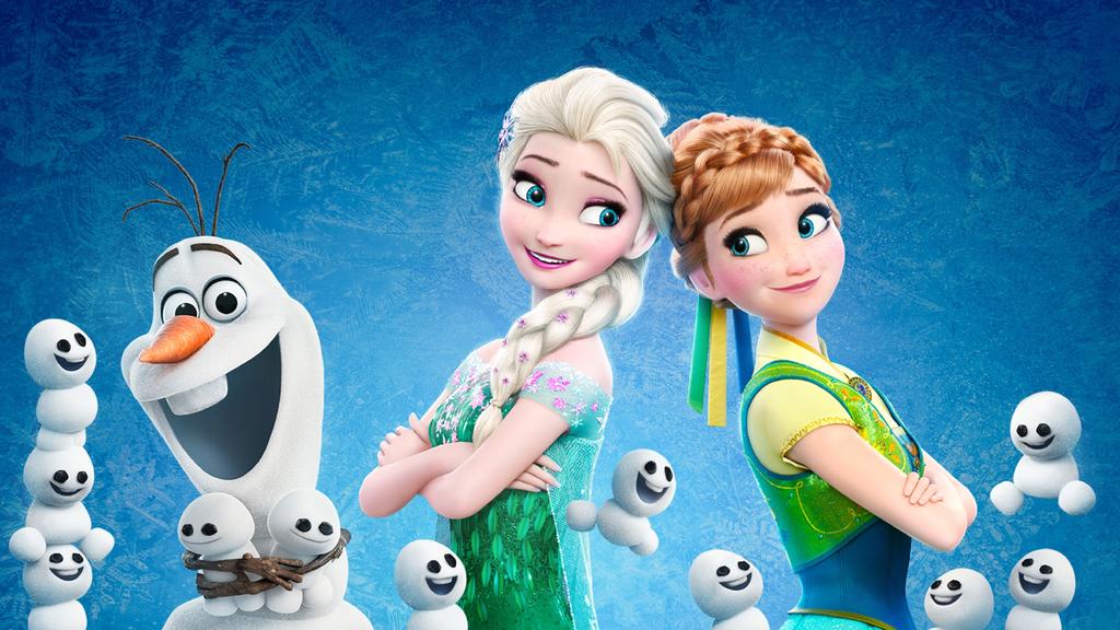 Olaf, Elsa und Anna sind schon richtig im Partyfieber.