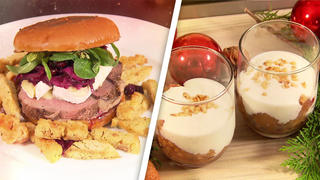 Knödel-Fries, Christmas Burger mit Ente und Bratapfel-Tiramisu
