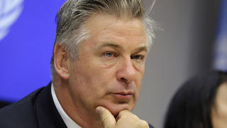 FILE - Actor Alec Baldwin attends a news conference at United Nations headquarters on Sept. 21, 2015. Baldwin said in an ABC interview that he didn't pull the trigger while on a New Mexico film set when the gun went off, killing a cinematographer in October 2021. He says he partially pulled back the hammer of the revolver, and it fired when he let go. (AP Photo/Seth Wenig, File)