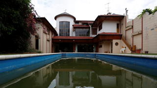 A general view shows the backyard of a house owned by the late Argentine soccer legend Diego Armando Maradona, which will be auctioned, among other things, in Buenos Aires, Argentina December 14, 2021. Picture taken December 14, 2021. REUTERS/Agustin Marcarian